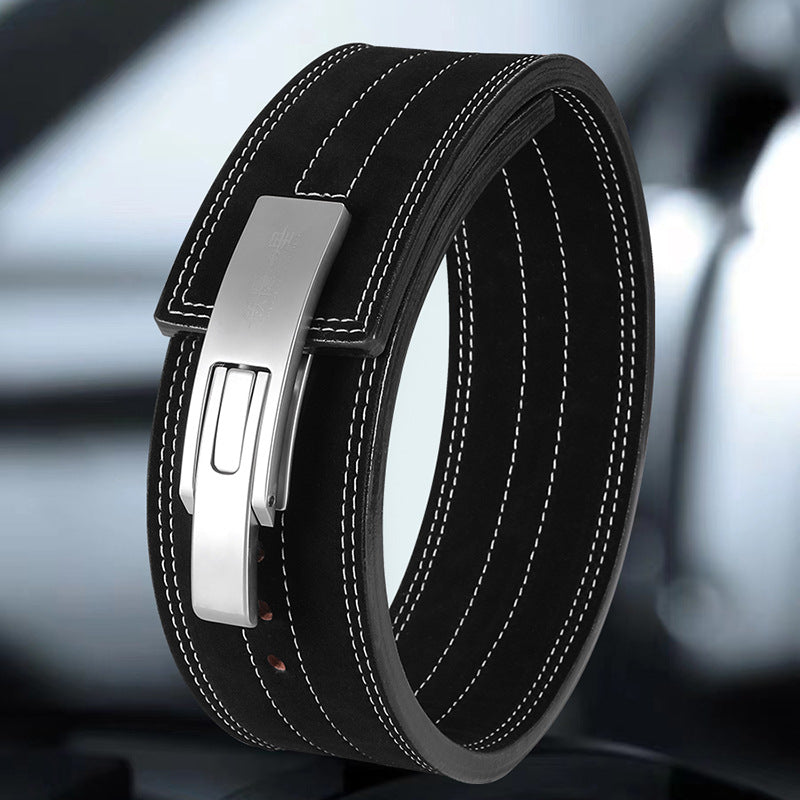Weightlifting Belt for Men & Women ? Genuine Leather Powerlifting Belt for Gym, Back Support for Deadlifts & Squats | Musclewear