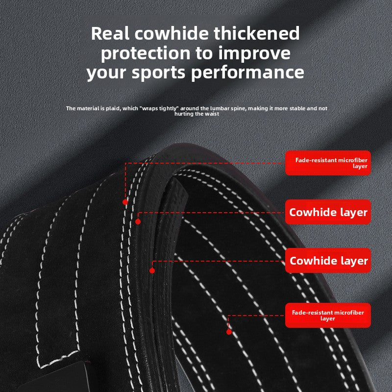 Weightlifting Belt for Men & Women ? Genuine Leather Powerlifting Belt for Gym, Back Support for Deadlifts & Squats | Musclewear